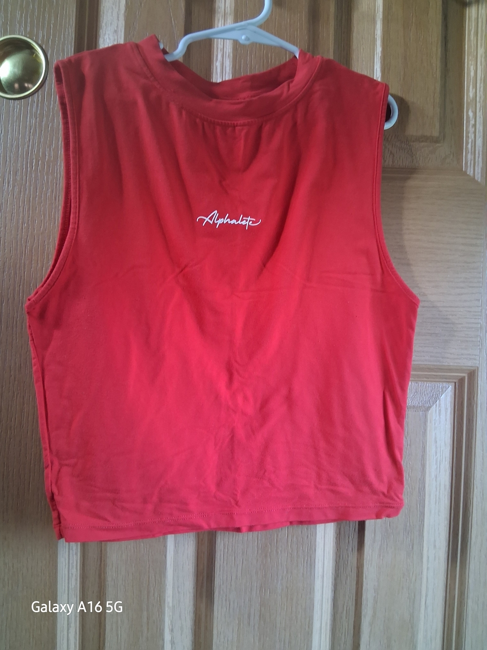 Alphalete Women's Red Sleeveless Crop Muscle Tee Extremely Soft!